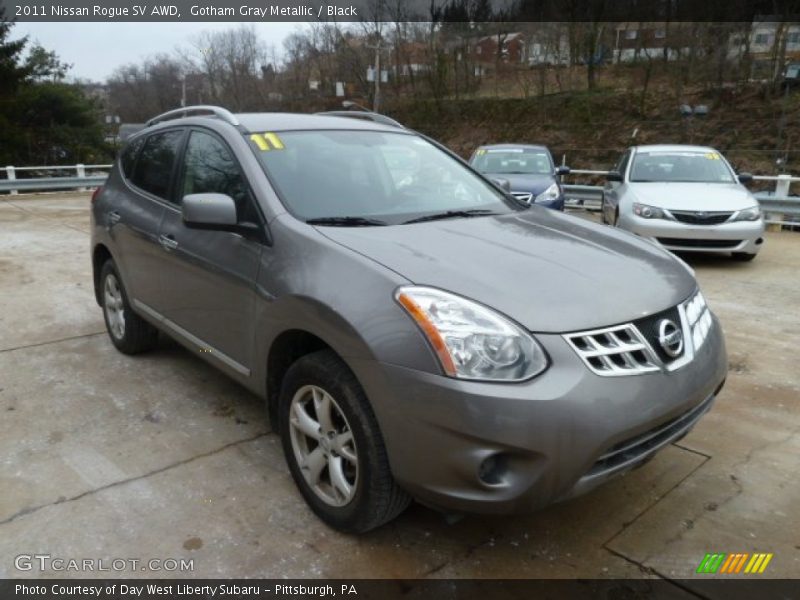 Gotham Gray Metallic / Black 2011 Nissan Rogue SV AWD