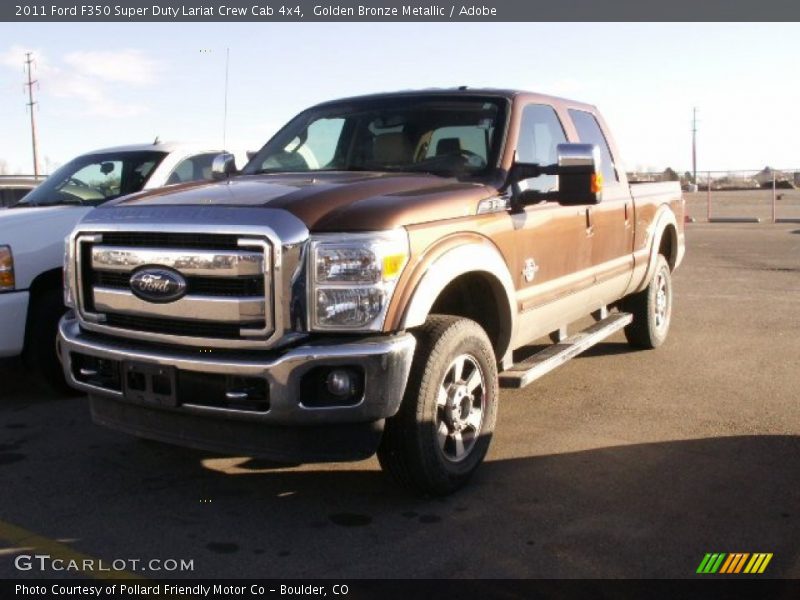 Golden Bronze Metallic / Adobe 2011 Ford F350 Super Duty Lariat Crew Cab 4x4