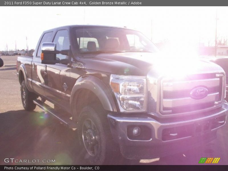 Golden Bronze Metallic / Adobe 2011 Ford F350 Super Duty Lariat Crew Cab 4x4