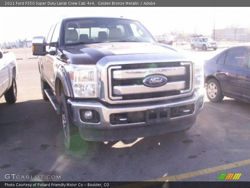 Golden Bronze Metallic / Adobe 2011 Ford F350 Super Duty Lariat Crew Cab 4x4