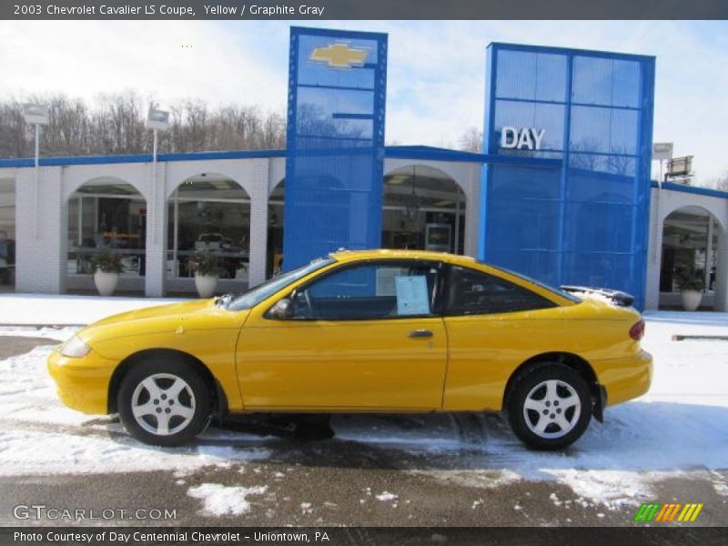 Yellow / Graphite Gray 2003 Chevrolet Cavalier LS Coupe