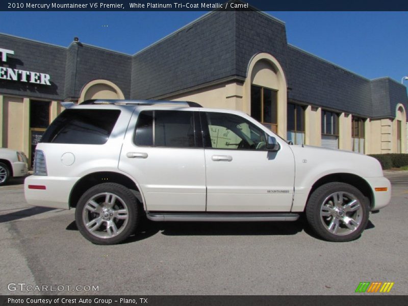 White Platinum Tri-Coat Metallic / Camel 2010 Mercury Mountaineer V6 Premier