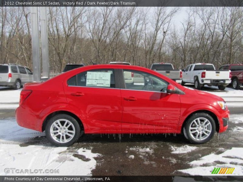 Victory Red / Dark Pewter/Dark Titanium 2012 Chevrolet Sonic LT Sedan
