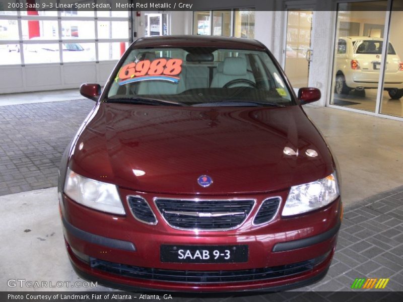 Merlot Red Metallic / Grey 2003 Saab 9-3 Linear Sport Sedan