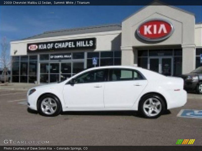 Summit White / Titanium 2009 Chevrolet Malibu LS Sedan