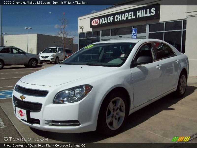 Summit White / Titanium 2009 Chevrolet Malibu LS Sedan