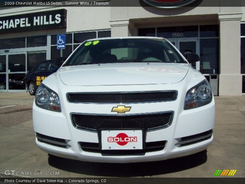 Summit White / Titanium 2009 Chevrolet Malibu LS Sedan