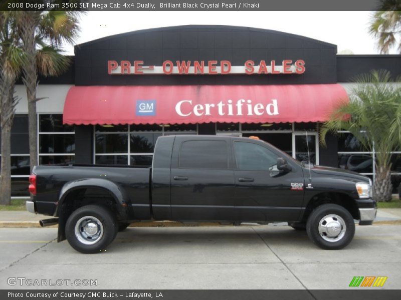 Brilliant Black Crystal Pearl / Khaki 2008 Dodge Ram 3500 SLT Mega Cab 4x4 Dually