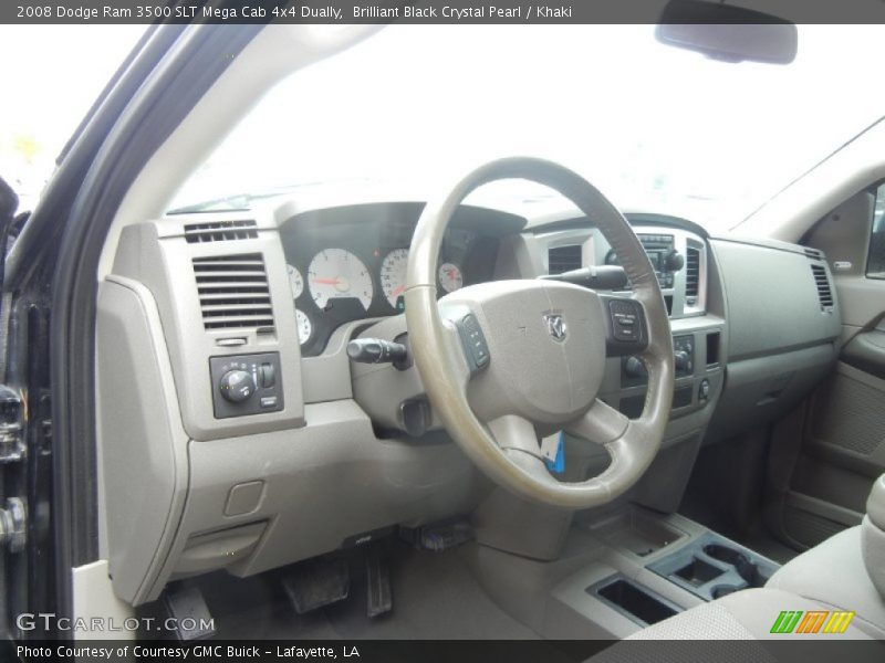 Brilliant Black Crystal Pearl / Khaki 2008 Dodge Ram 3500 SLT Mega Cab 4x4 Dually