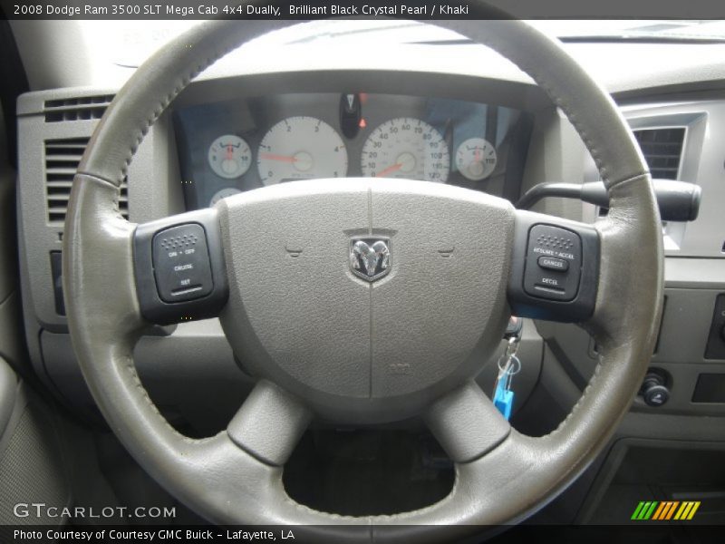 Brilliant Black Crystal Pearl / Khaki 2008 Dodge Ram 3500 SLT Mega Cab 4x4 Dually