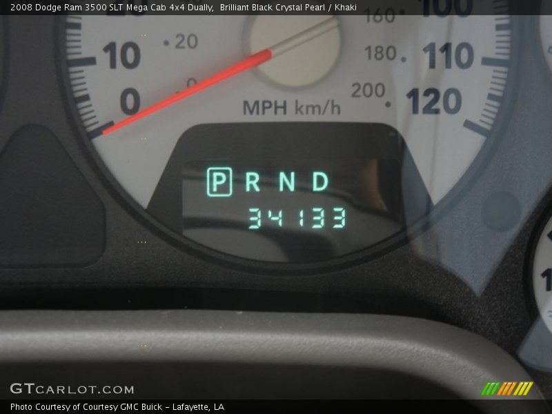Brilliant Black Crystal Pearl / Khaki 2008 Dodge Ram 3500 SLT Mega Cab 4x4 Dually