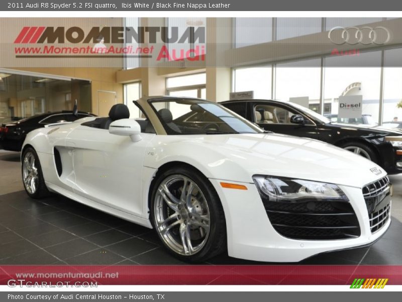 Ibis White / Black Fine Nappa Leather 2011 Audi R8 Spyder 5.2 FSI quattro