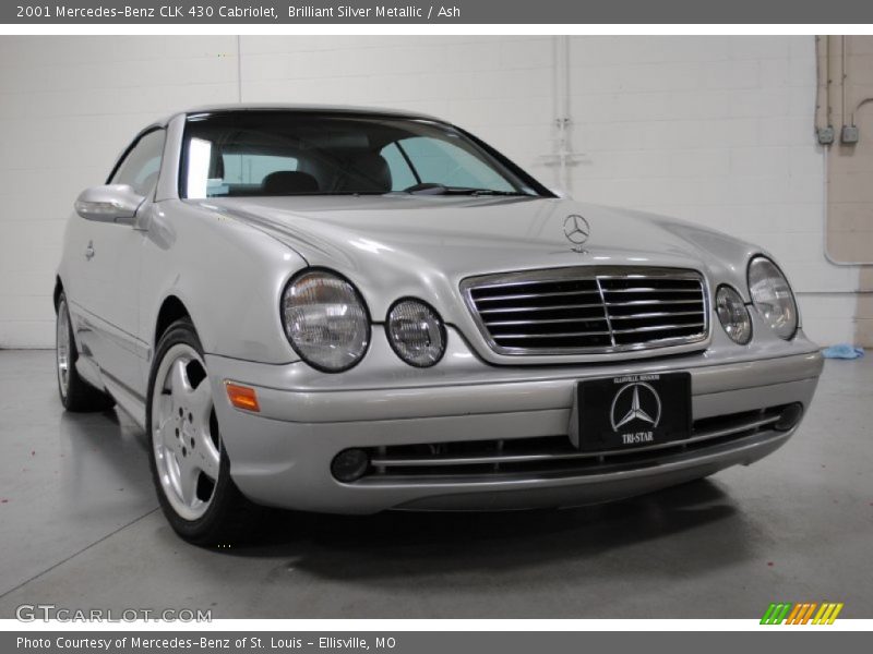 Brilliant Silver Metallic / Ash 2001 Mercedes-Benz CLK 430 Cabriolet