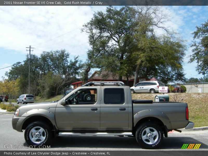 Gold Rush Metallic / Gray 2001 Nissan Frontier SE V6 Crew Cab