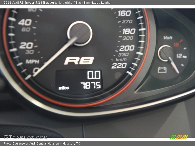 Ibis White / Black Fine Nappa Leather 2011 Audi R8 Spyder 5.2 FSI quattro