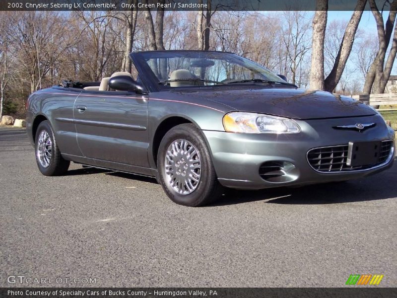 Onyx Green Pearl / Sandstone 2002 Chrysler Sebring LX Convertible