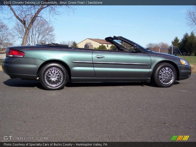 Onyx Green Pearl / Sandstone 2002 Chrysler Sebring LX Convertible