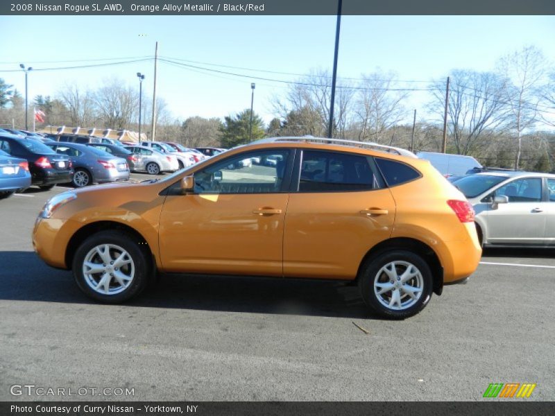 Orange Alloy Metallic / Black/Red 2008 Nissan Rogue SL AWD