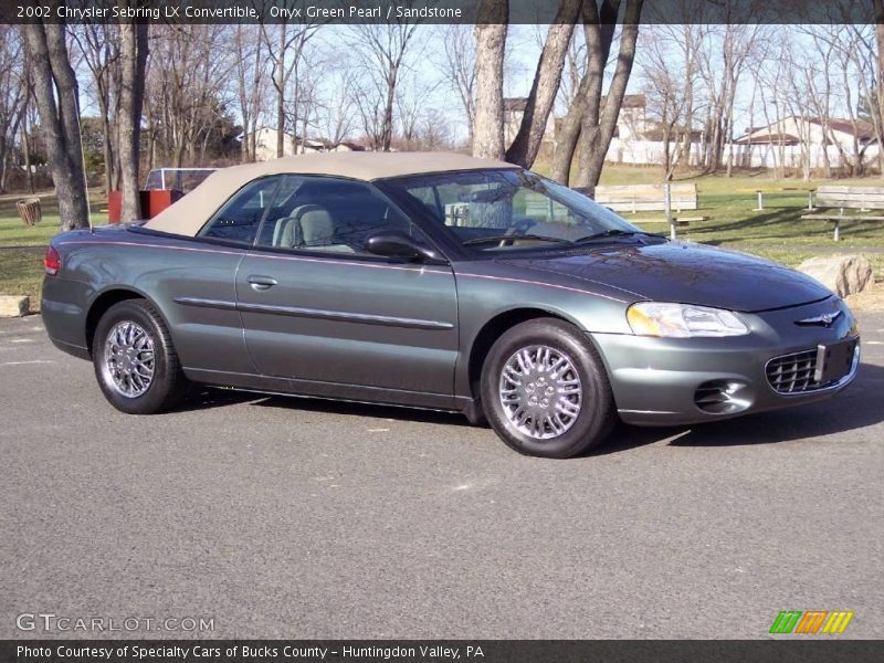 Onyx Green Pearl / Sandstone 2002 Chrysler Sebring LX Convertible