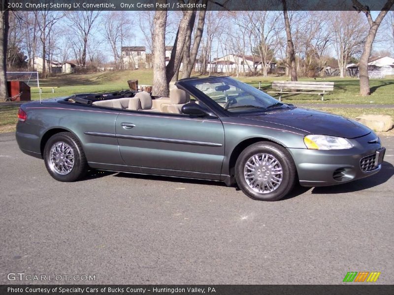 Onyx Green Pearl / Sandstone 2002 Chrysler Sebring LX Convertible