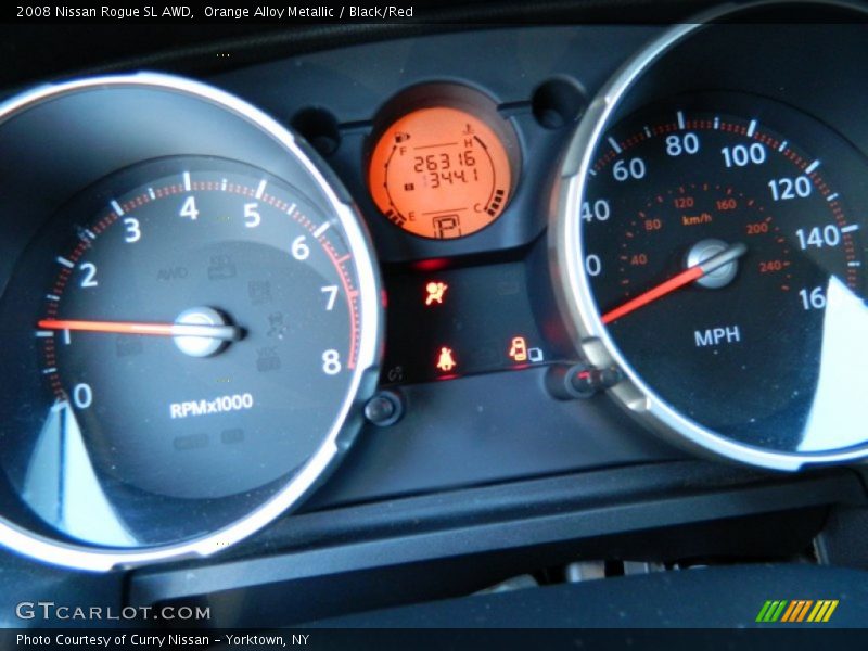 Orange Alloy Metallic / Black/Red 2008 Nissan Rogue SL AWD