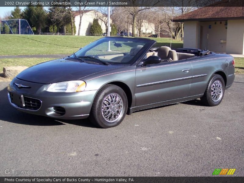 Onyx Green Pearl / Sandstone 2002 Chrysler Sebring LX Convertible