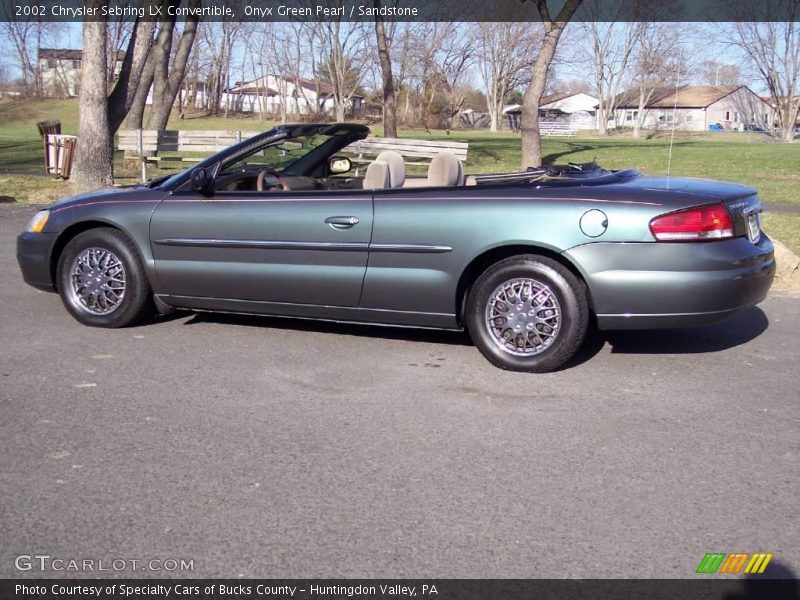 Onyx Green Pearl / Sandstone 2002 Chrysler Sebring LX Convertible