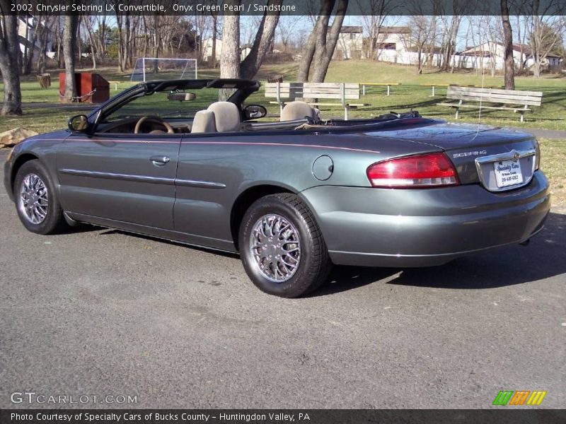 Onyx Green Pearl / Sandstone 2002 Chrysler Sebring LX Convertible
