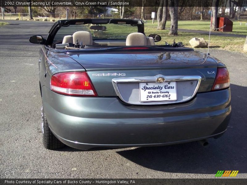 Onyx Green Pearl / Sandstone 2002 Chrysler Sebring LX Convertible