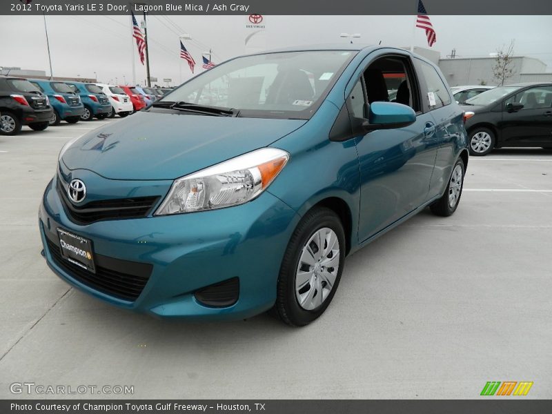 Lagoon Blue Mica / Ash Gray 2012 Toyota Yaris LE 3 Door