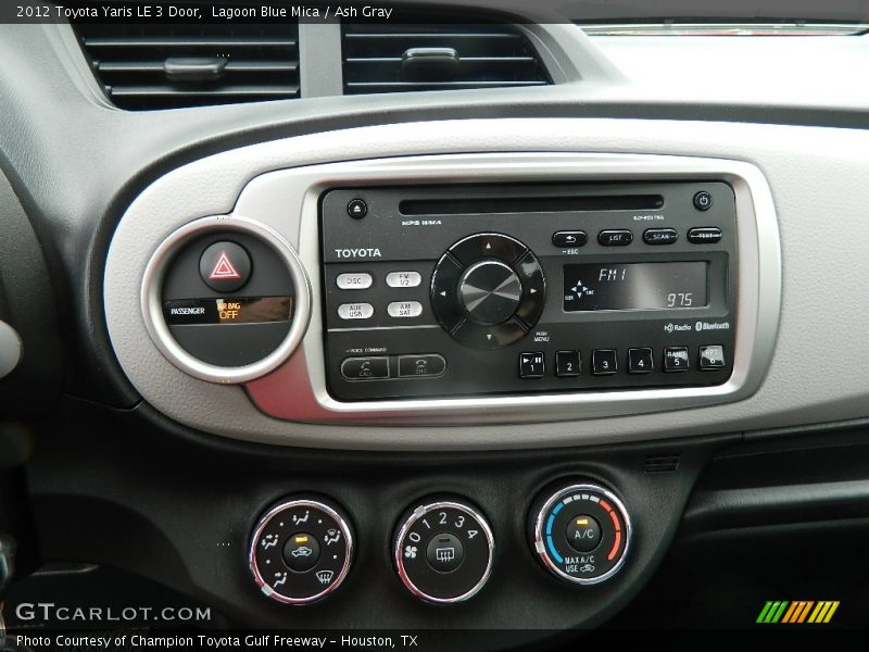 Controls of 2012 Yaris LE 3 Door
