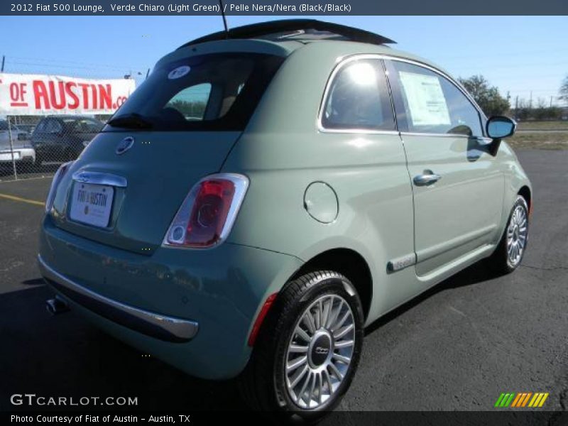Verde Chiaro (Light Green) / Pelle Nera/Nera (Black/Black) 2012 Fiat 500 Lounge