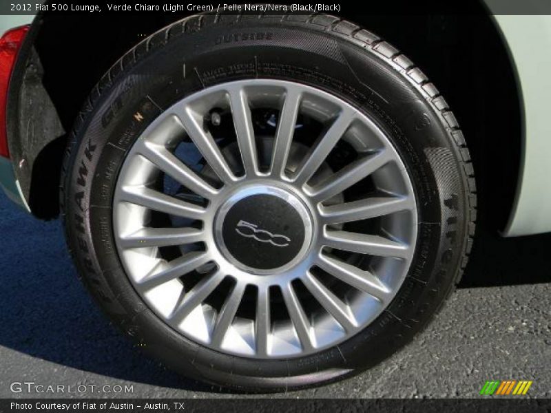 Verde Chiaro (Light Green) / Pelle Nera/Nera (Black/Black) 2012 Fiat 500 Lounge