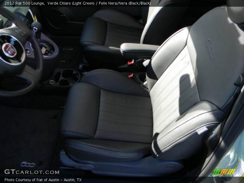 Verde Chiaro (Light Green) / Pelle Nera/Nera (Black/Black) 2012 Fiat 500 Lounge