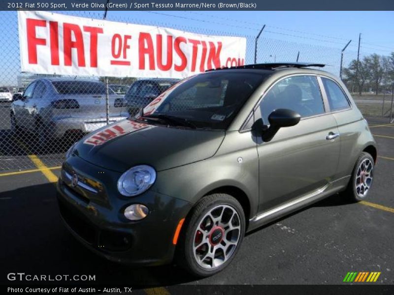 Verde Oliva (Green) / Sport Tessuto Marrone/Nero (Brown/Black) 2012 Fiat 500 Sport