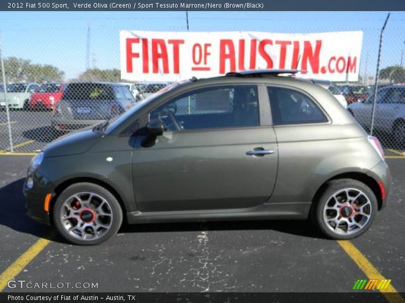 Verde Oliva (Green) / Sport Tessuto Marrone/Nero (Brown/Black) 2012 Fiat 500 Sport