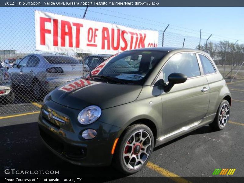Verde Oliva (Green) / Sport Tessuto Marrone/Nero (Brown/Black) 2012 Fiat 500 Sport