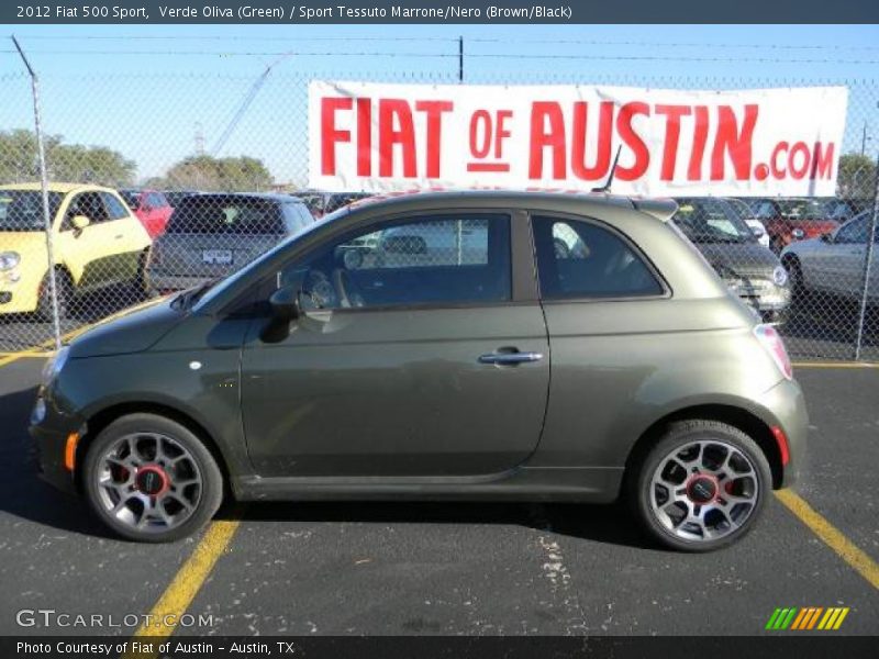 Verde Oliva (Green) / Sport Tessuto Marrone/Nero (Brown/Black) 2012 Fiat 500 Sport