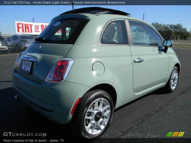 Verde Chiaro (Light Green) / Tessuto Marrone/Avorio (Brown/Ivory) 2012 Fiat 500 Pop