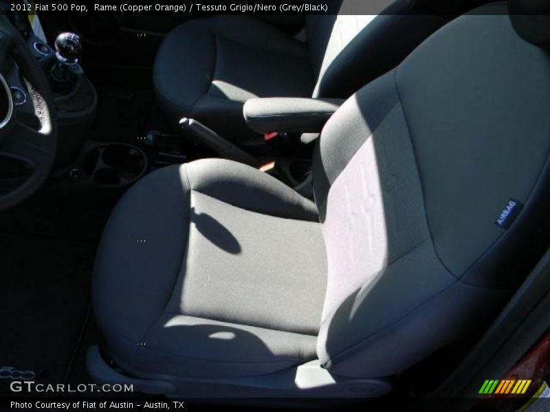 Rame (Copper Orange) / Tessuto Grigio/Nero (Grey/Black) 2012 Fiat 500 Pop