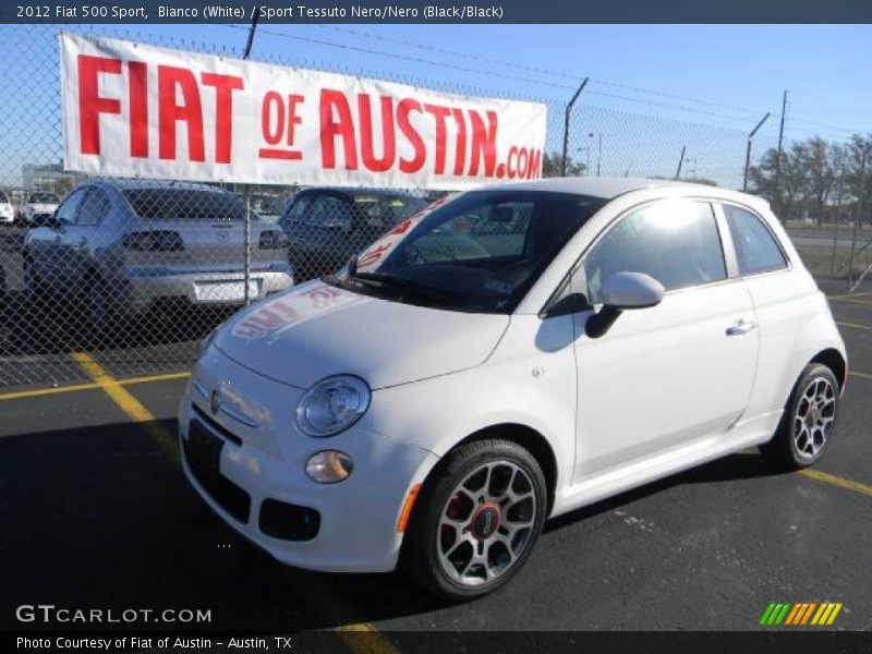 Bianco (White) / Sport Tessuto Nero/Nero (Black/Black) 2012 Fiat 500 Sport