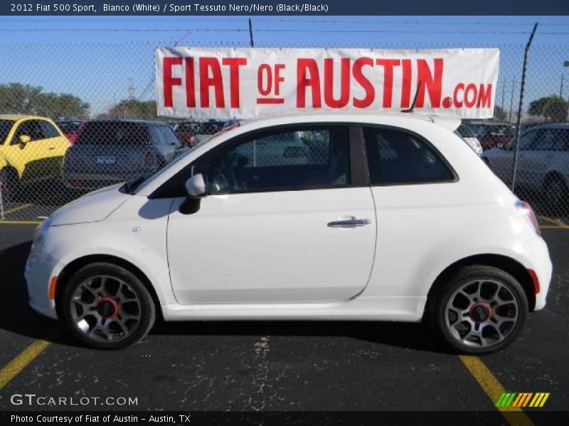 Bianco (White) / Sport Tessuto Nero/Nero (Black/Black) 2012 Fiat 500 Sport