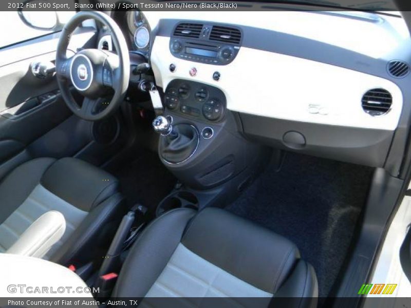 Bianco (White) / Sport Tessuto Nero/Nero (Black/Black) 2012 Fiat 500 Sport