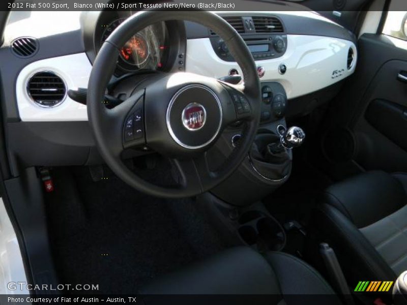 Bianco (White) / Sport Tessuto Nero/Nero (Black/Black) 2012 Fiat 500 Sport