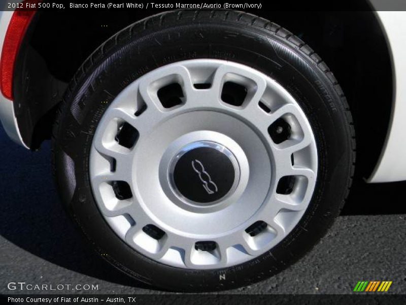 Bianco Perla (Pearl White) / Tessuto Marrone/Avorio (Brown/Ivory) 2012 Fiat 500 Pop