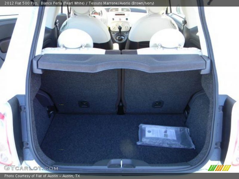 Bianco Perla (Pearl White) / Tessuto Marrone/Avorio (Brown/Ivory) 2012 Fiat 500 Pop