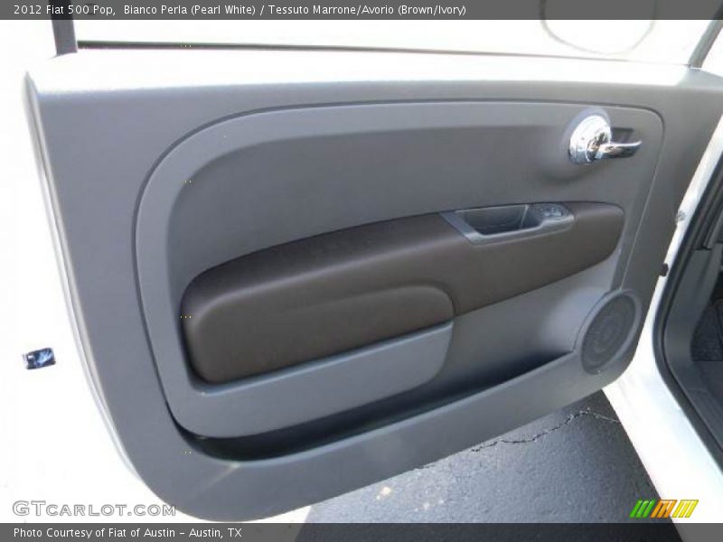 Bianco Perla (Pearl White) / Tessuto Marrone/Avorio (Brown/Ivory) 2012 Fiat 500 Pop