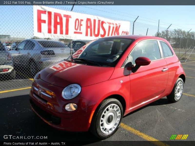 Rosso Brillante (Red) / Tessuto Grigio/Avorio (Grey/Ivory) 2012 Fiat 500 Pop