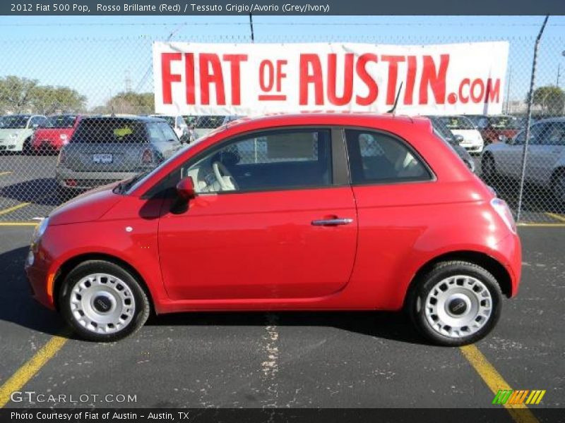 Rosso Brillante (Red) / Tessuto Grigio/Avorio (Grey/Ivory) 2012 Fiat 500 Pop