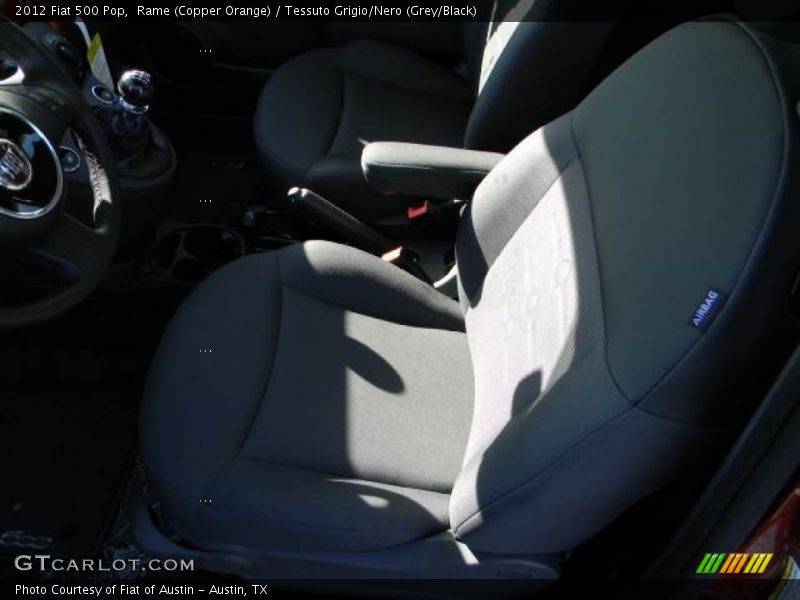 Rame (Copper Orange) / Tessuto Grigio/Nero (Grey/Black) 2012 Fiat 500 Pop